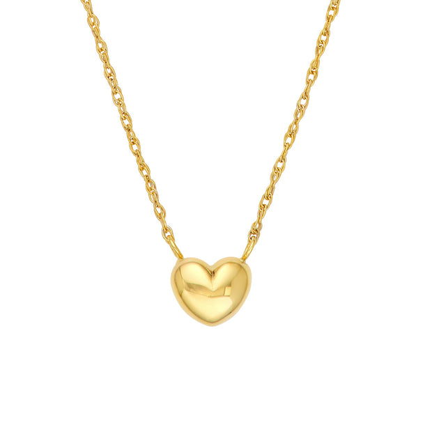 Puff Heart: Halskette, Herz, 14 Karat Gold