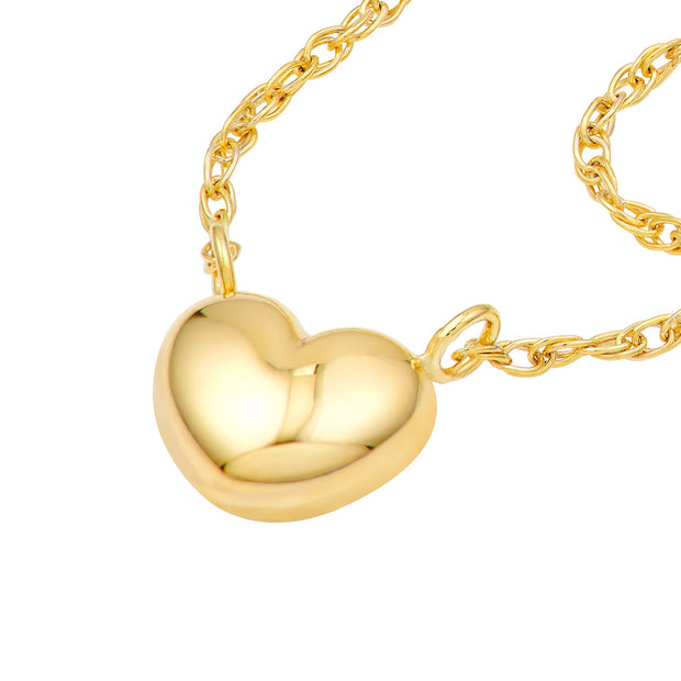 Puff Heart: Halskette, Herz, 14 Karat Gold