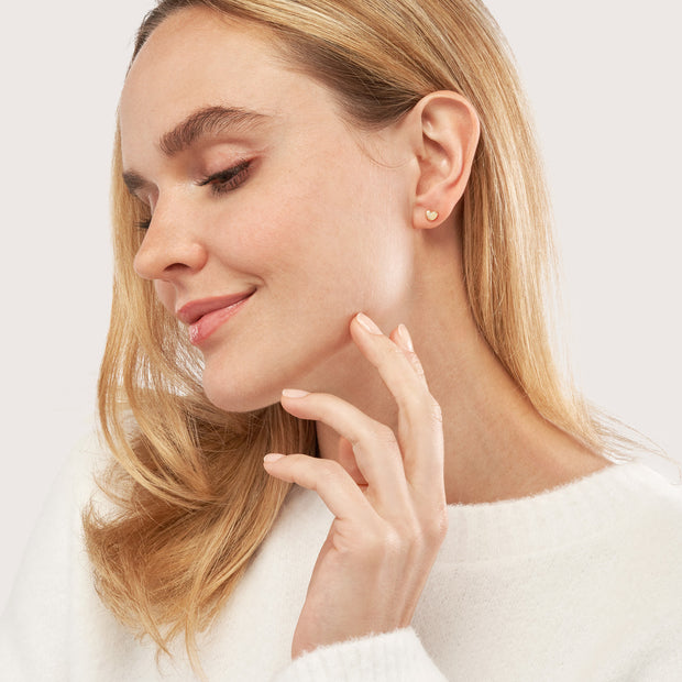 Puff Heart: Ohrringe, Herz, 14 Karat Gold