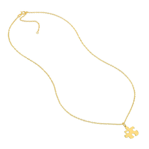 Love Puzzle: Halskette, 14 KT Gelbgold