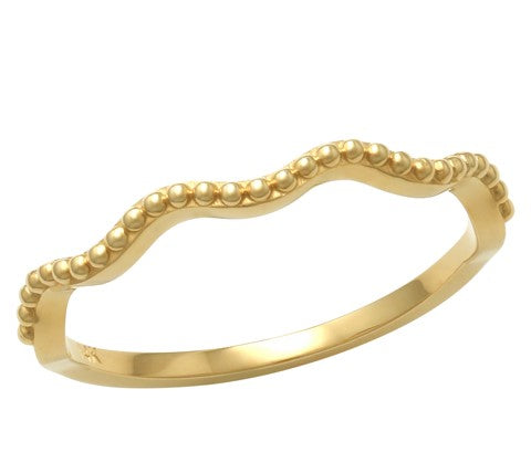 Bubble Wave: Ring, 14 Karat, Gelbgold