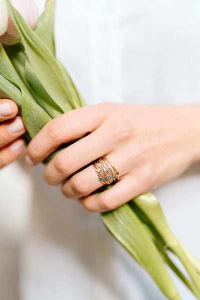 Rainbow Green: Ring, Smaragd, 14 Karat Gold