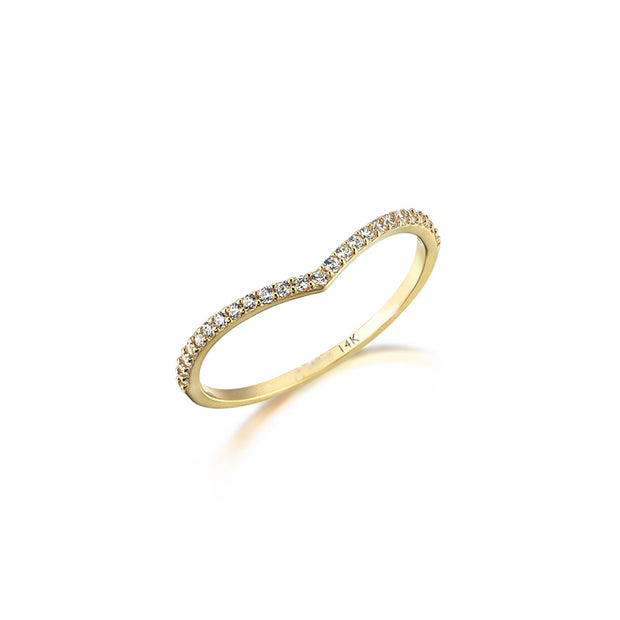 Ring: Wave, 14 Karat Gold, Diamanten