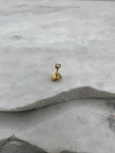 Solitär Ohrstecker Medium: 18 Karat Gold, Diamant