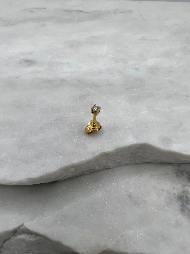 Solitär Ohrstecker Medium: 18 Karat Gold, Diamant