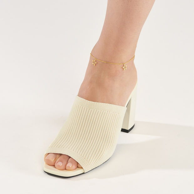 Star Trio: Fußkette, Sterne, 14 Karat Gold