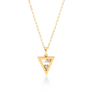 Triangle Halskette, 14 Karat Gold, Diamanten
