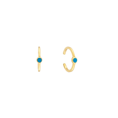 Ear Cuff: Türkis, 14 Karat Gelbgold