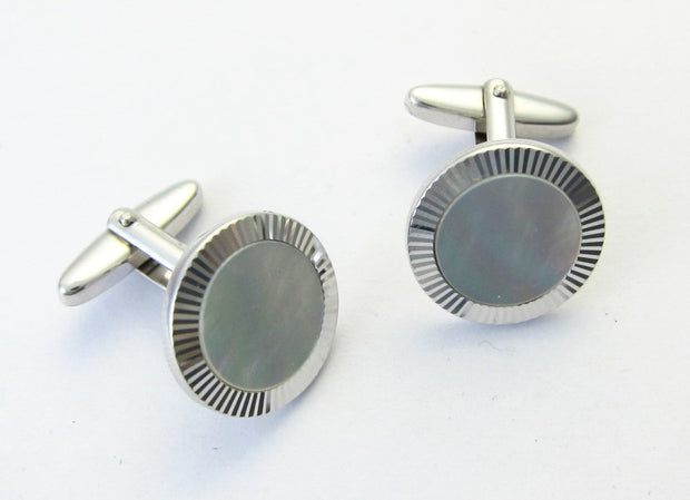 Valentin: Manschettenknopf, 925 Sterling Silber, Perlmutt