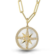 Nord Stern Anhänger, 18 Karat Gold, Diamanten