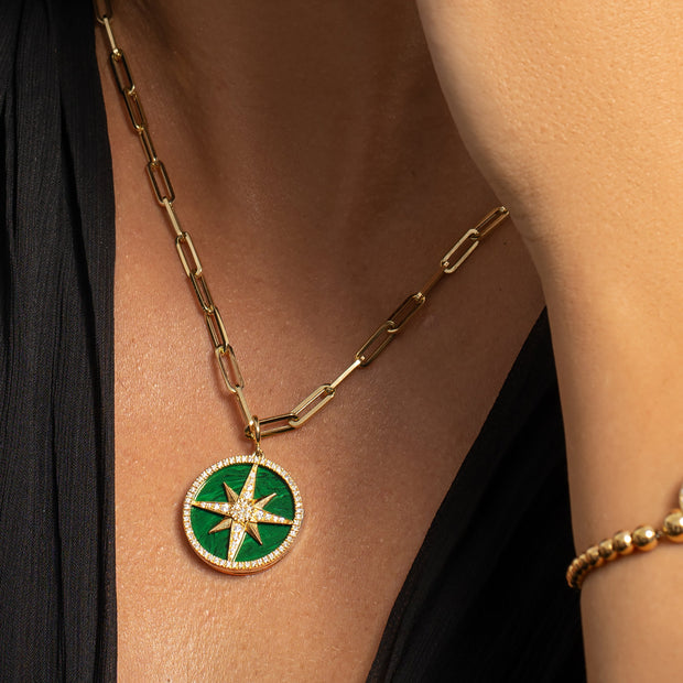 Nord Stern Anhänger, 18 Karat Gold, Diamanten