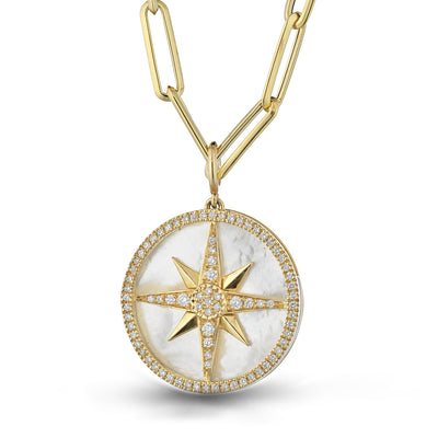 Nord Stern Anhänger, 18 Karat Gold, Diamanten