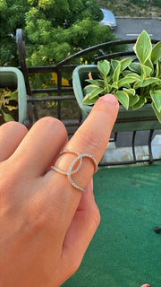 Ring: Nana, 18 Karat Weiß-& Roségold, Diamanten