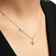 Nord Stern Halskette, 14 Karat Gold, Diamant