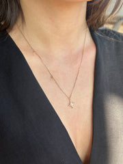 Nord Stern Halskette, 14 Karat Gold, Diamant