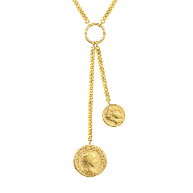 Augusta: Halskette, Caesar Coins, 14 KT Gelbgold