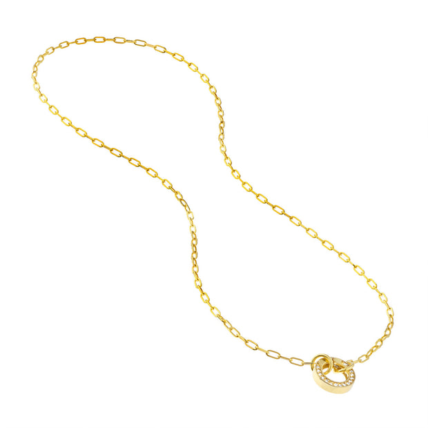 Donut: Anhänger, Diamanten, 14 KT Gelbgold