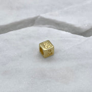 Goldwürfel, Charm, Buchstaben, personalisierbar, 14 Karat Gold