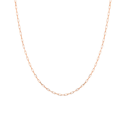 Carla: Halskette, Paperclip Mini, 14 KT Roségold