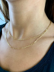 Carla: Halskette, Paperclip Mini, 14 Karat Gold