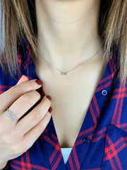 Mini Love: Halskette, 14 KT Weißgold, Diamant