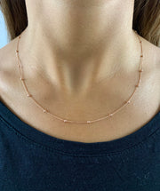 Lara: Halskette, Perlen, 14 KT Roségold