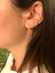 Magda: Ear Cuff, Perlenkette, 14 KT Gelbgold