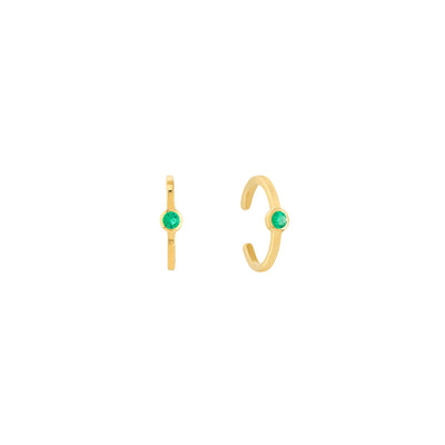 Rainbow: Ear Cuff, Smaragd, 14 KT Gelbgold
