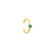 Rainbow: Ear Cuff, Smaragd, 14 KT Gelbgold