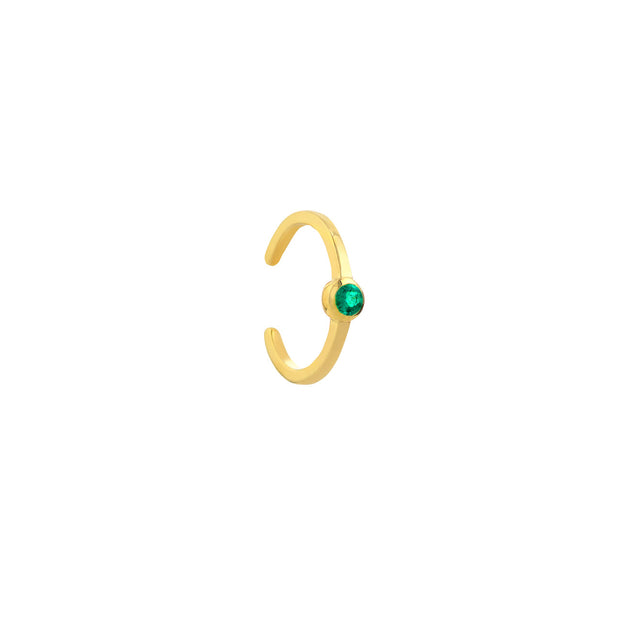 Rainbow: Ear Cuff, Smaragd, 14 KT Gelbgold