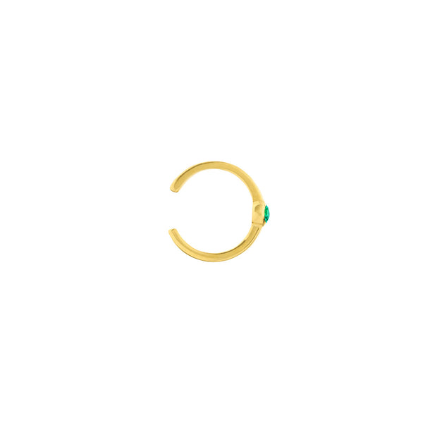 Rainbow: Ear Cuff, Smaragd, 14 KT Gelbgold