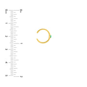 Rainbow: Ear Cuff, Smaragd, 14 KT Gelbgold