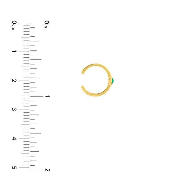 Rainbow: Ear Cuff, Smaragd, 14 KT Gelbgold