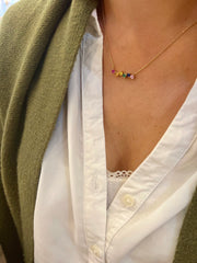 Rainbow: Halskette, 18 Karat Gelbgold, Saphire