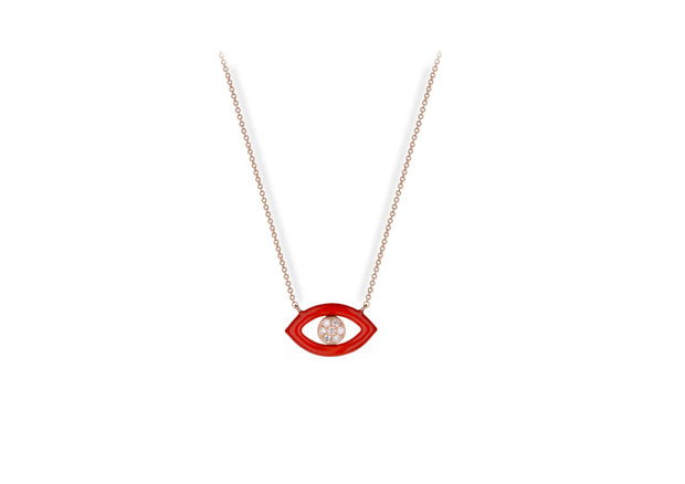 Red Eye: Halskette, 18 Karat Rosegold