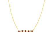 Ruby Row: Halskette, Rubin, Diamant, 14 KT Gelbgold
