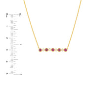Ruby Row: Halskette, Rubin, Diamant, 14 KT Gelbgold