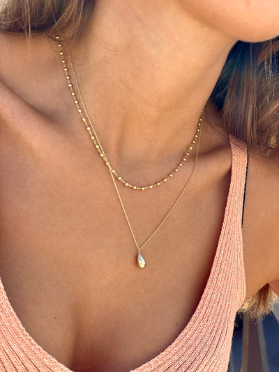 Verena: Halskette, Perlen, 14 Karat Gelbgold