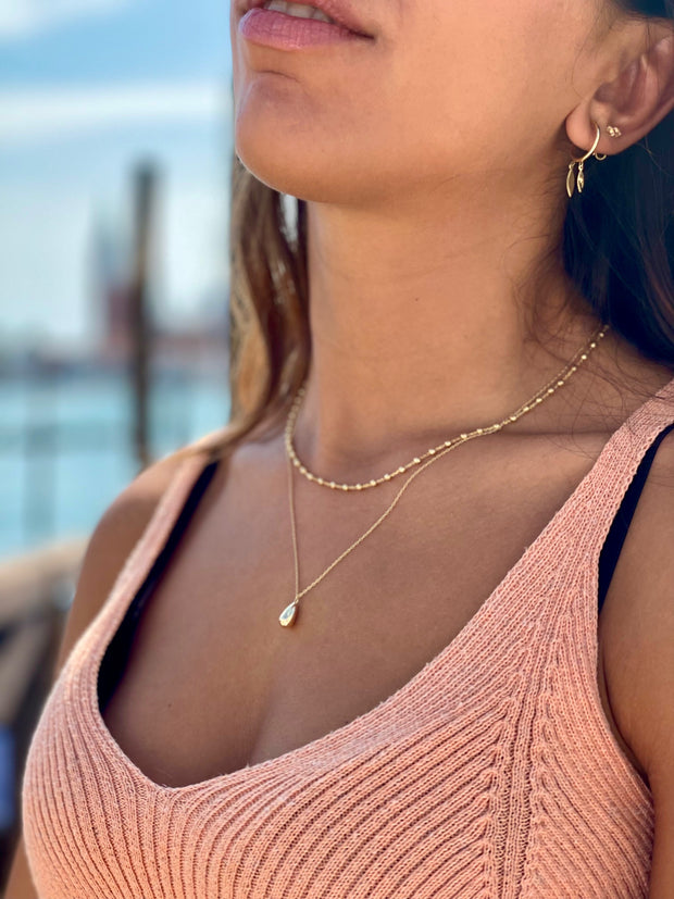 Verena: Halskette, Perlen, 14 Karat Gelbgold