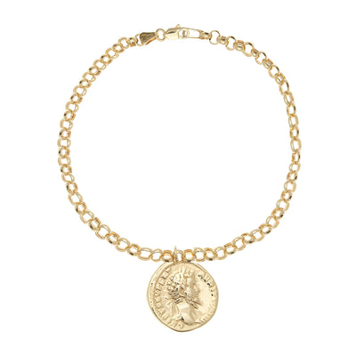 Caesar: Armband, Münze, 14 KT Gelbgold