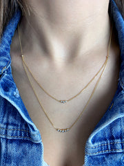 Chloe: Halskette, Double Layer, 14 KT Gelbgold, Diamanten