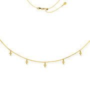 Kim: Choker, Kreuze, 14 KT Gelbgold