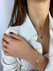 Lara: Armband, Mini Perlen, 14 KT Roségold