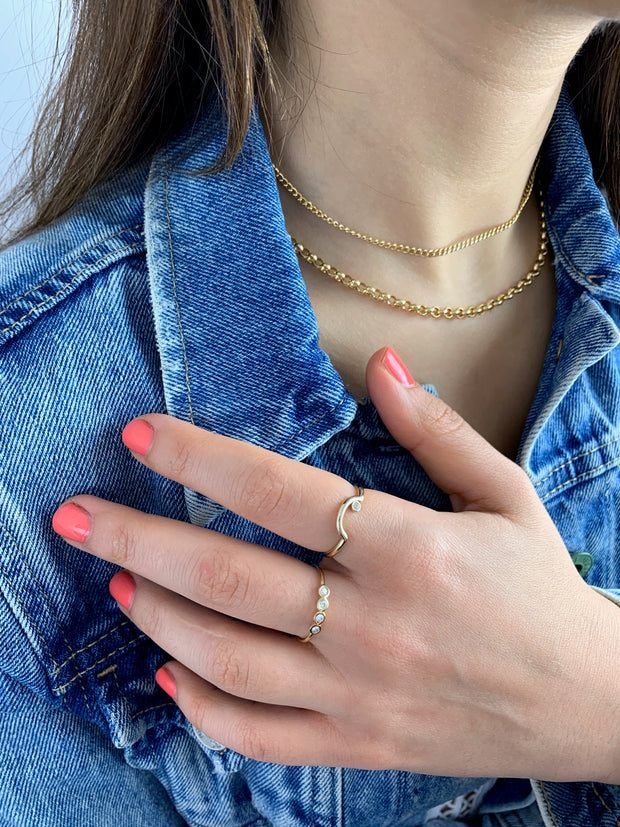 Maggie: Ring, 14 KT Gelbgold, Diamanten