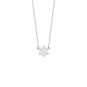 Rachel: Halskette, Schneeflocke Charm, 14 KT Weißgold