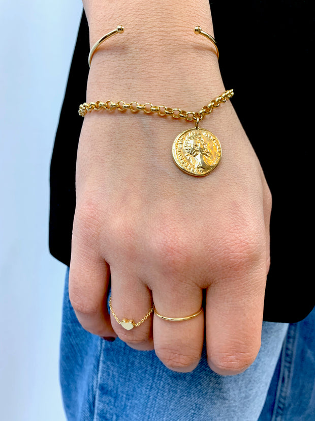Sweetheart: Chain Ring, Herz, 14 KT Gelbgold